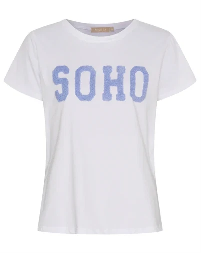 Marta Du Chateau - MDCHerdis T-shirt - White/Sky